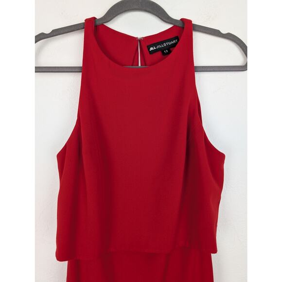 Jill Stuart Dress BHLDN Iva Crepe Gown Maxi Formal Evening Elegant Red Size 12 - Picture 4 of 12